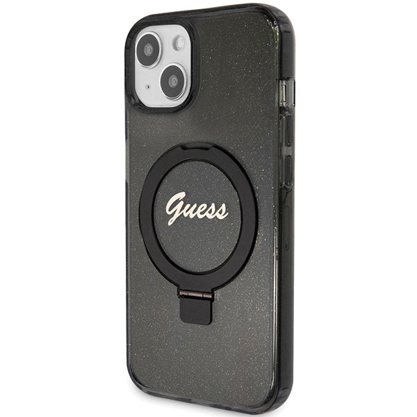 Guess MagSafe dėklas su žiedu iPhone 14/15/13 – juodas