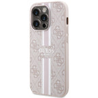 Guess MagSafe dėklas iPhone 15 Pro – rožinis