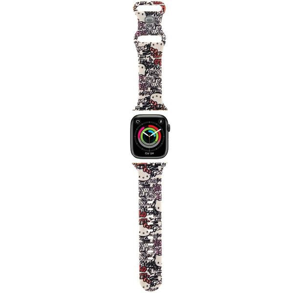 Hello Kitty Silicone Tags Graffiti dirželis Apple Watch 38/40/41mm - smėlio spalvos