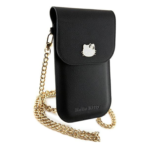 Hello Kitty Leather Metal Logo Chain rankinys - juoda -- Uncategorized