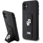 Karl Lagerfeld Gripstand Saffiano dėklas iPhone 11/XR – juodas -- iPhone 11