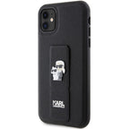 Karl Lagerfeld Gripstand Saffiano dėklas iPhone 11/XR – juodas -- iPhone 11