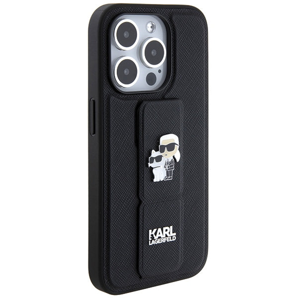 Karl Lagerfeld Gripstand dėklas iPhone 13 Pro/13 – juodas
