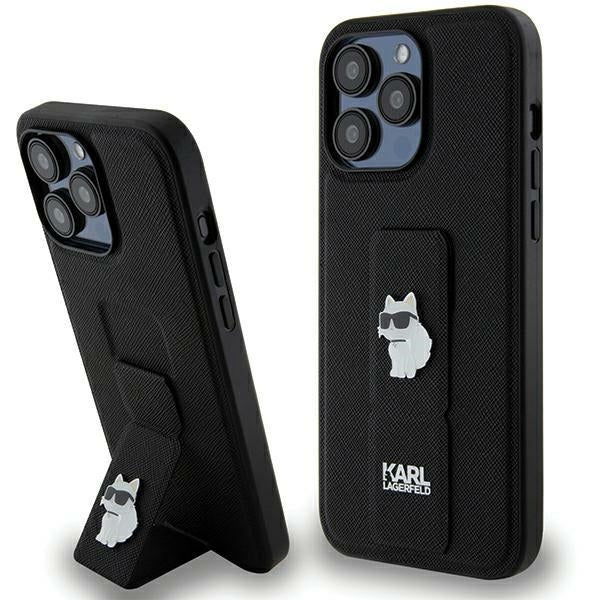 Karl Lagerfeld Gripstand dėklas iPhone 13 Pro Max – juodas