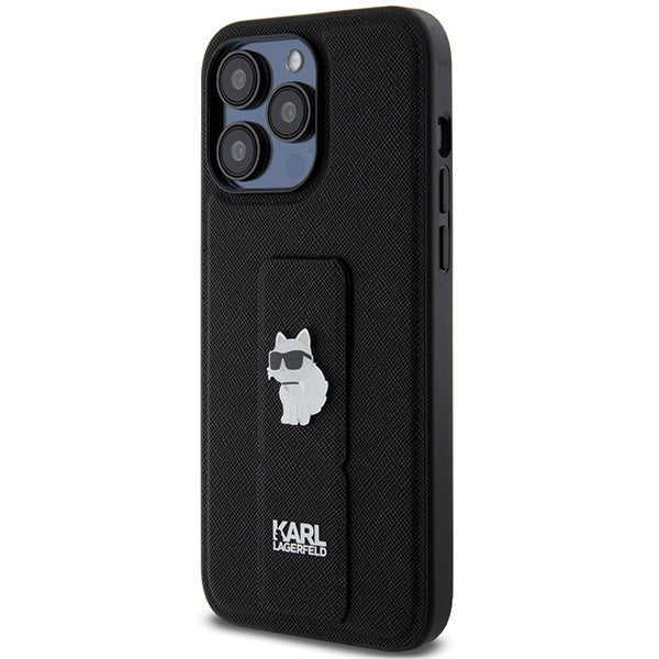 Karl Lagerfeld Gripstand dėklas iPhone 13 Pro Max – juodas
