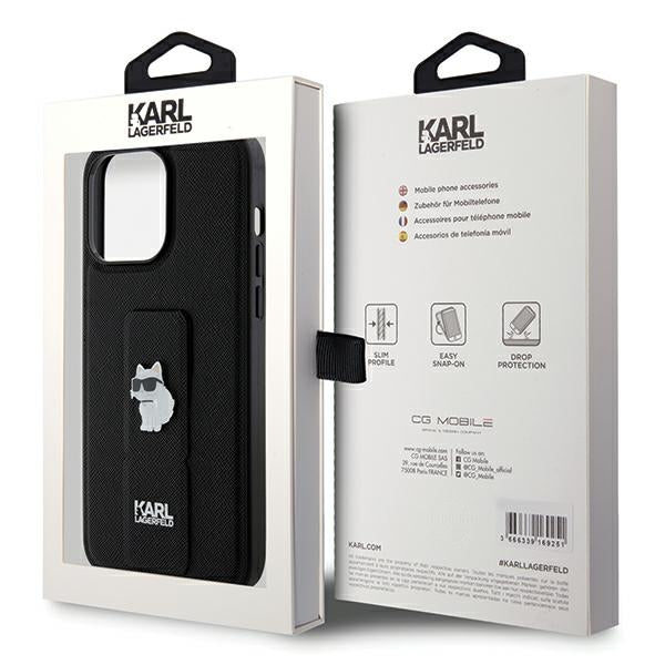 Karl Lagerfeld Gripstand dėklas iPhone 13 Pro Max – juodas