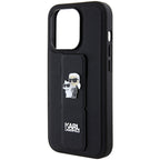 Karl Lagerfeld Gripstand dėklas iPhone 14 Pro – juodas