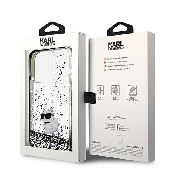 Karl Lagerfeld Choupette dėklas iPhone 14 Pro – skaidrus