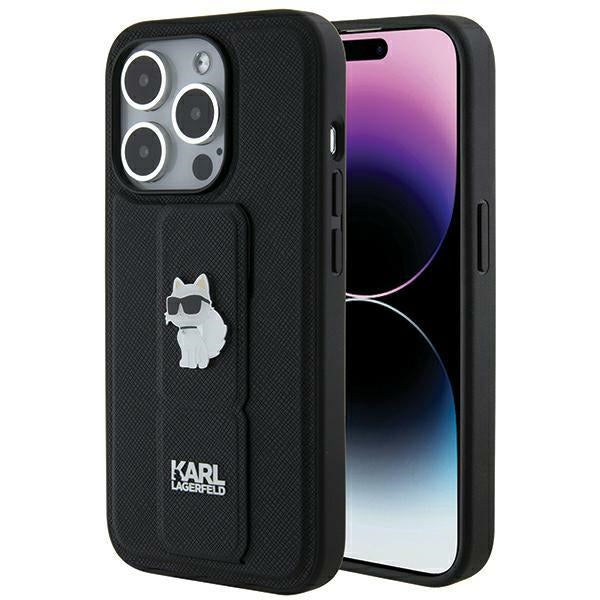 Karl Lagerfeld Gripstand dėklas iPhone 14 Pro Max – juodas