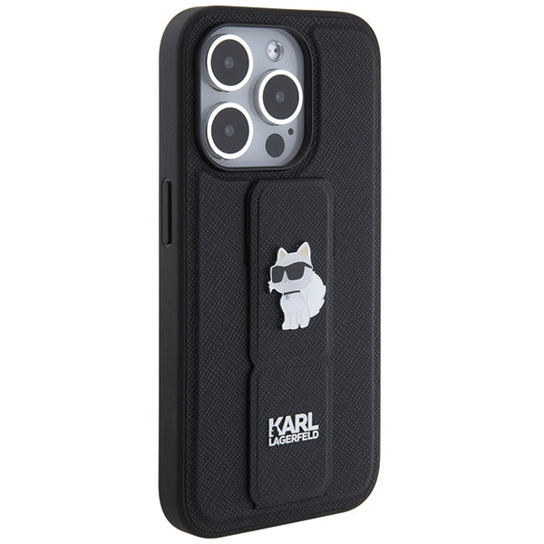 Karl Lagerfeld Gripstand dėklas iPhone 14 Pro Max – juodas