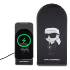Karl Lagerfeld Ikonik MagSafe 15W indukcinis įkroviklis, sulankstomas 2in1 - juodas