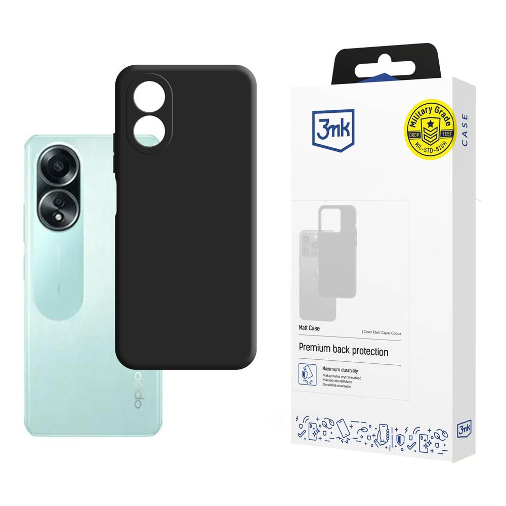 3mk matinis dėklas, skirtas Oppo A58 4G – juodas -- Oppo A58 4G