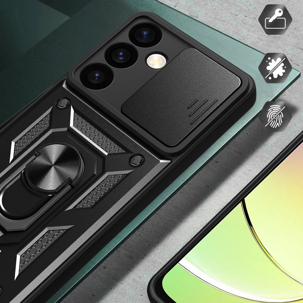 Hybrid Armor Camshield dėklas Samsung Galaxy S24+ – juodas