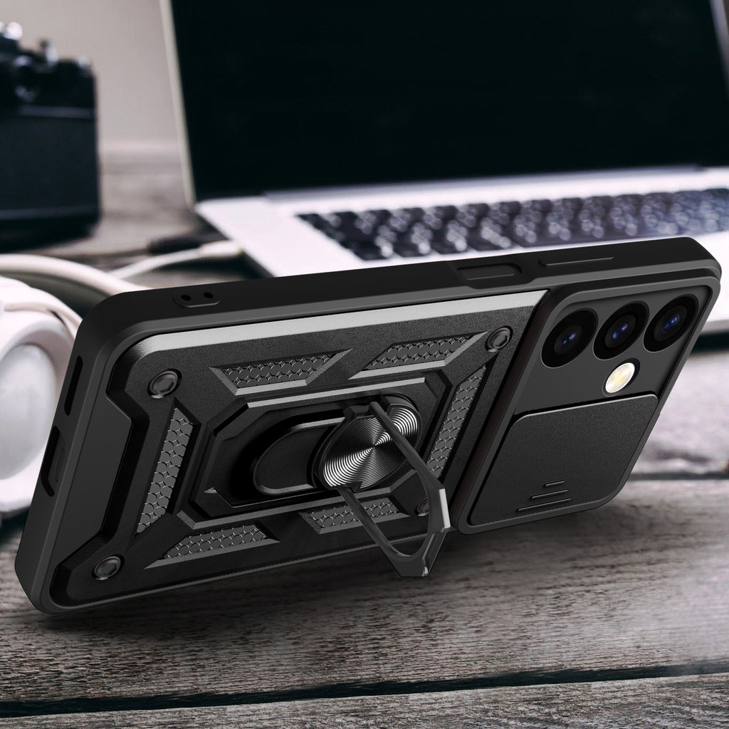 Hybrid Armor Camshield dėklas Samsung Galaxy S24+ – juodas