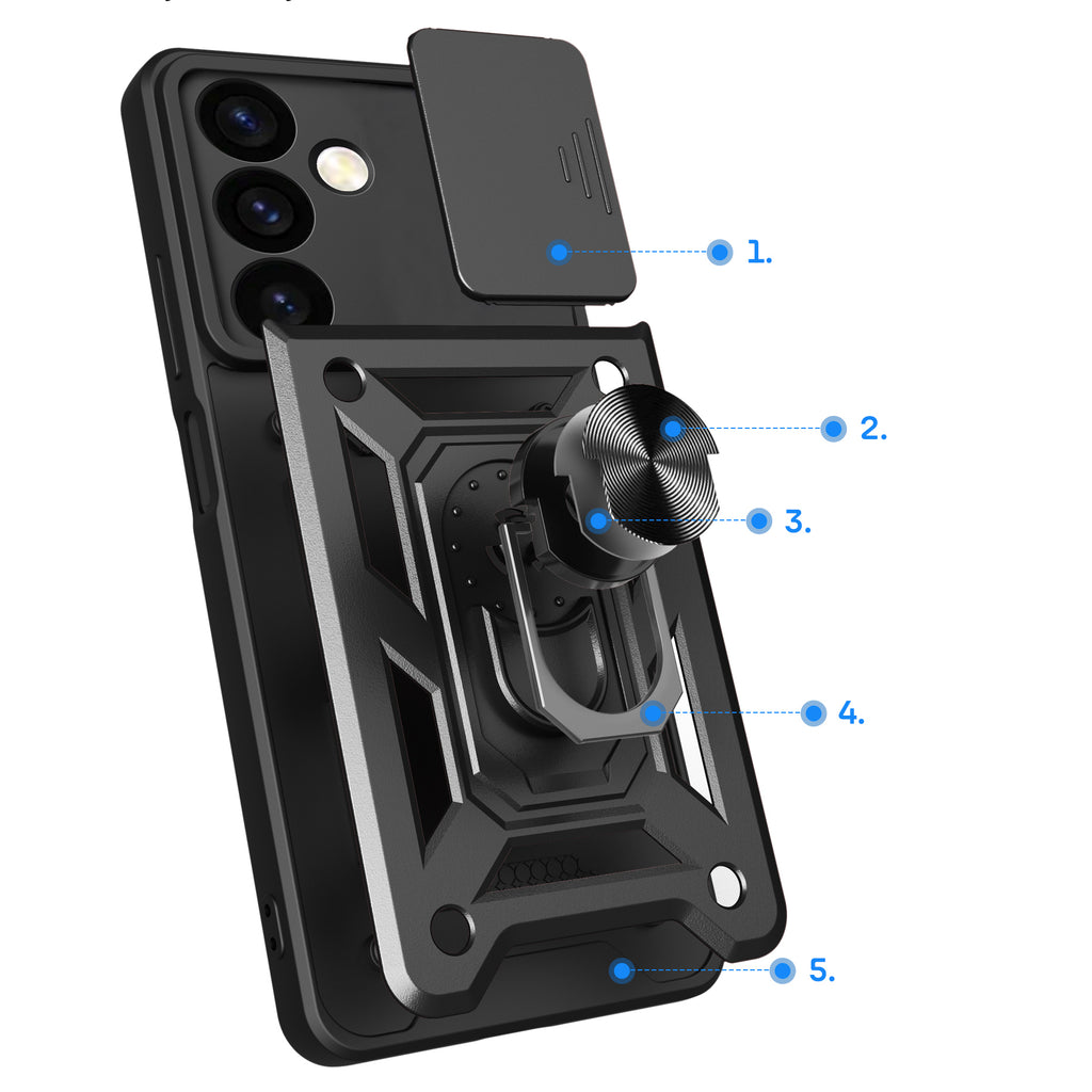 Hybrid Armor Camshield dėklas Samsung Galaxy S24+ – juodas