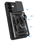 Hybrid Armor Camshield dėklas Samsung Galaxy S24+ – juodas