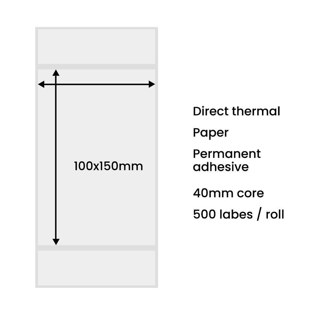 Šiluminės etiketės 100x150mm (500 vnt.) - balta -- Uncategorized