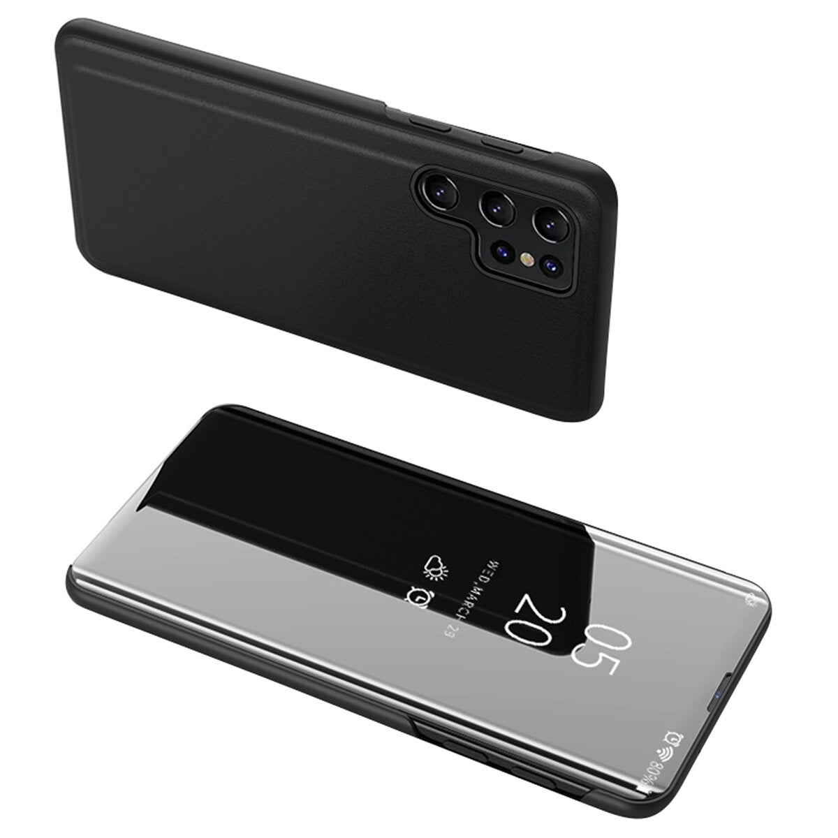 Clear View dėklas Samsung Galaxy A05s – juodas -- Samsung Galaxy A05s
