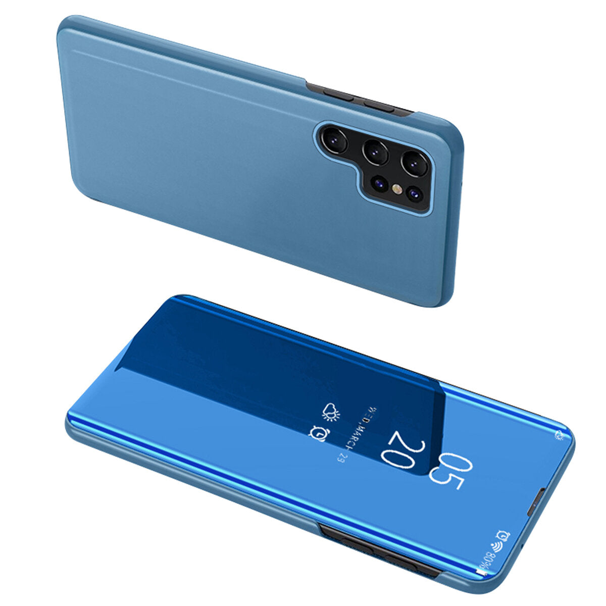 Samsung Galaxy A05s Clear View dėklas su atvartu – mėlynas -- Samsung Galaxy A05s
