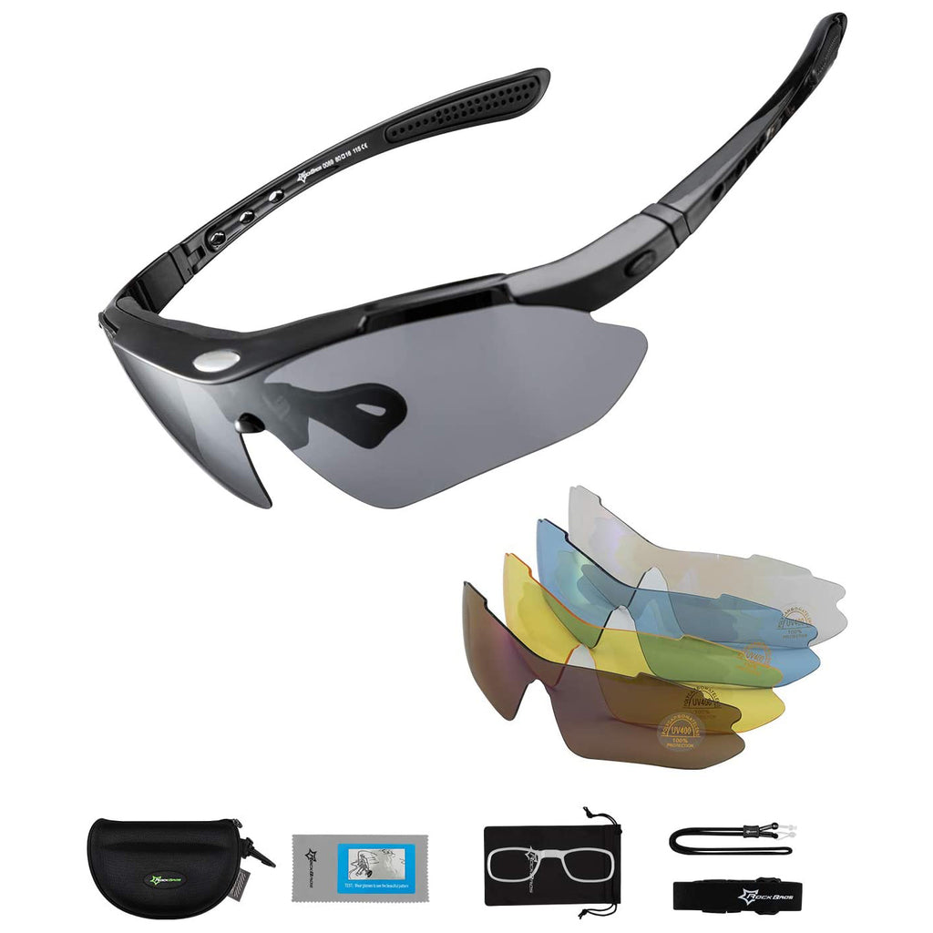 Rockbros 10003 poliarizuoti dviračio akiniai - juodi -- Cycling Eyewear