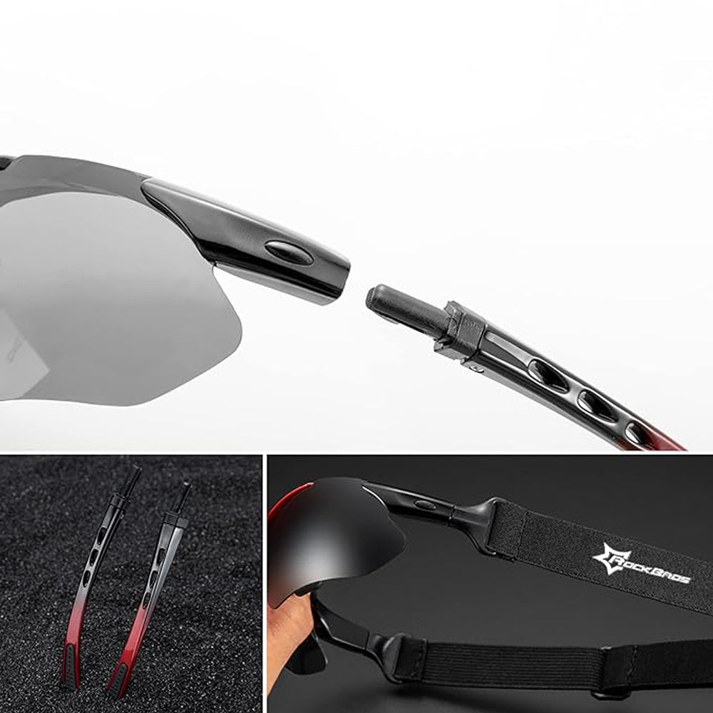 Rockbros 10142 fotochrominis UV400 dviračio akiniai - balti -- Cycling Eyewear