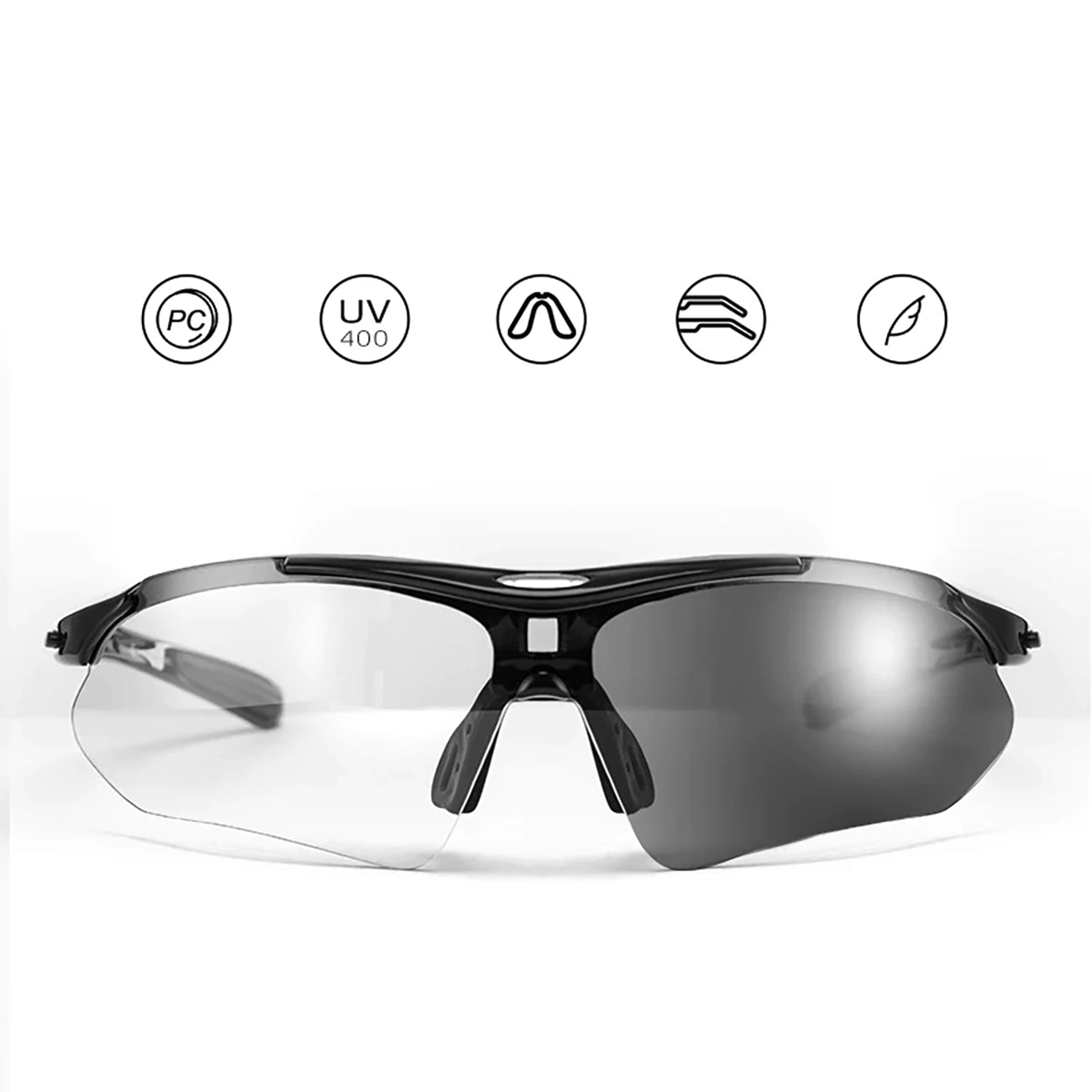 Rockbros 10143 fotochrominis UV400 dviračio akiniai - juodi -- Cycling Eyewear