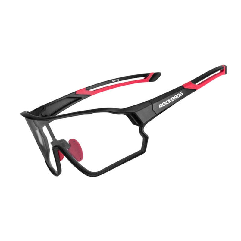 Rockbros 10135 fotochrominis dviračio akiniai - juodi ir raudoni -- Cycling Eyewear