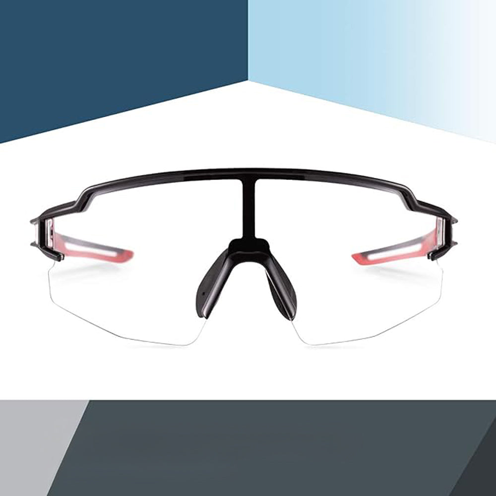 Rockbros 10173 fotochrominis dviračio akiniai - juodi ir raudoni -- Cycling Eyewear
