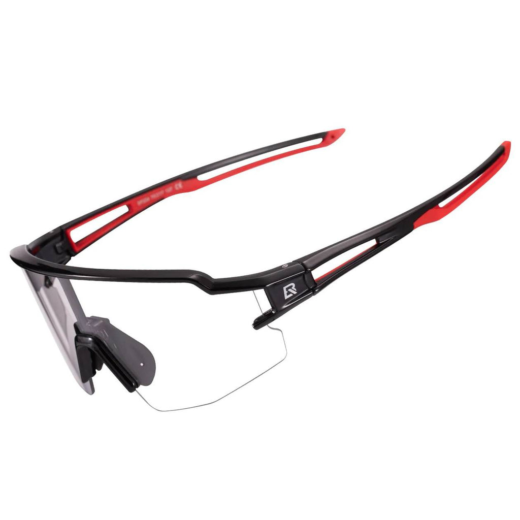 Rockbros 10173 fotochrominis dviračio akiniai - juodi ir raudoni -- Cycling Eyewear