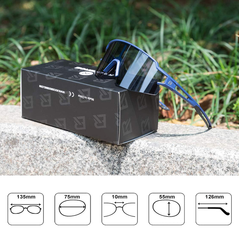 Rockbros 10174 UV400 dviračio akiniai - mėlyni -- Cycling Eyewear