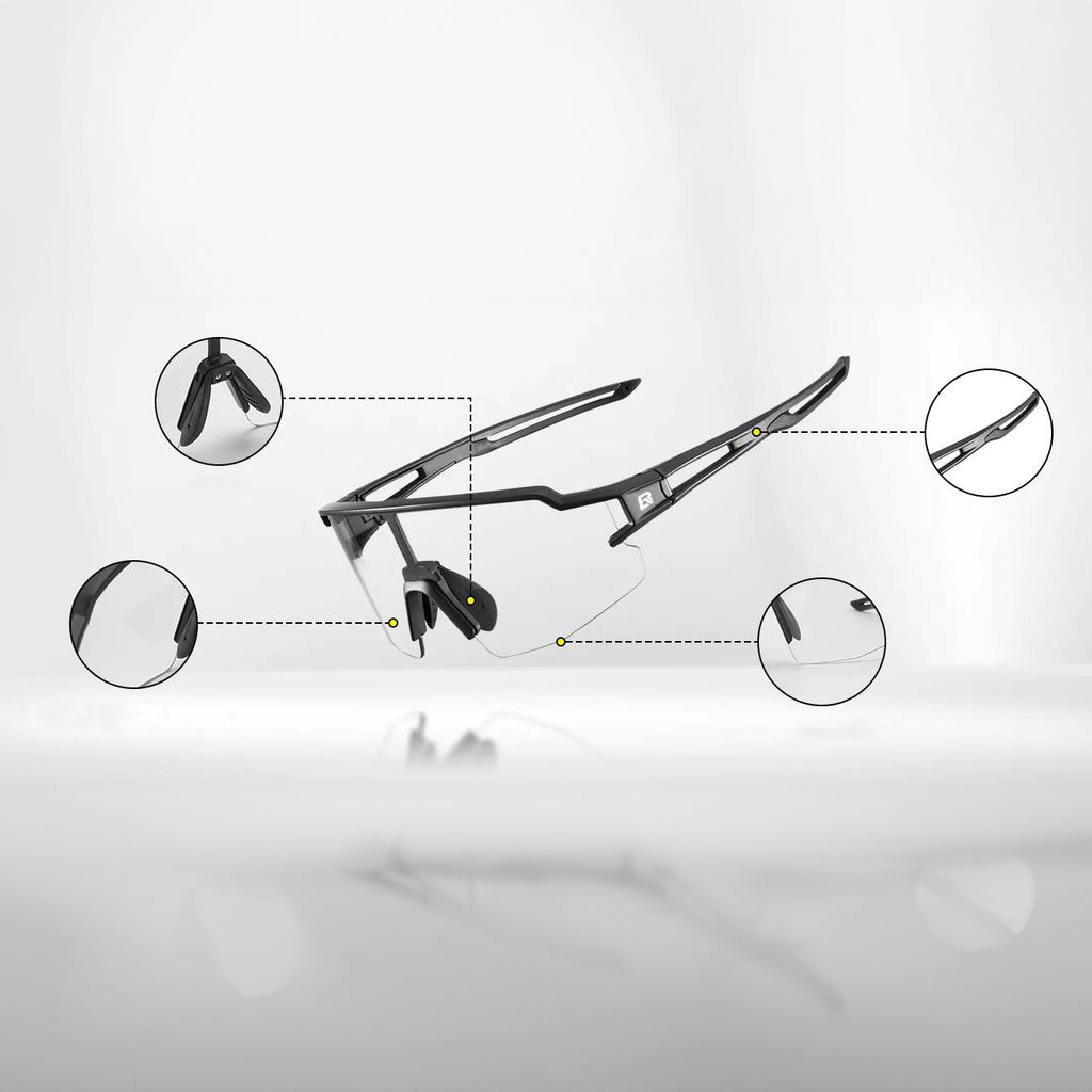 Rockbros dviračio akiniai 10175 fotochrominis - juodi -- Cycling Eyewear