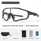 Rockbros 10181 fotochromines UV400 dviračio akiniai - juodi -- Cycling Eyewear