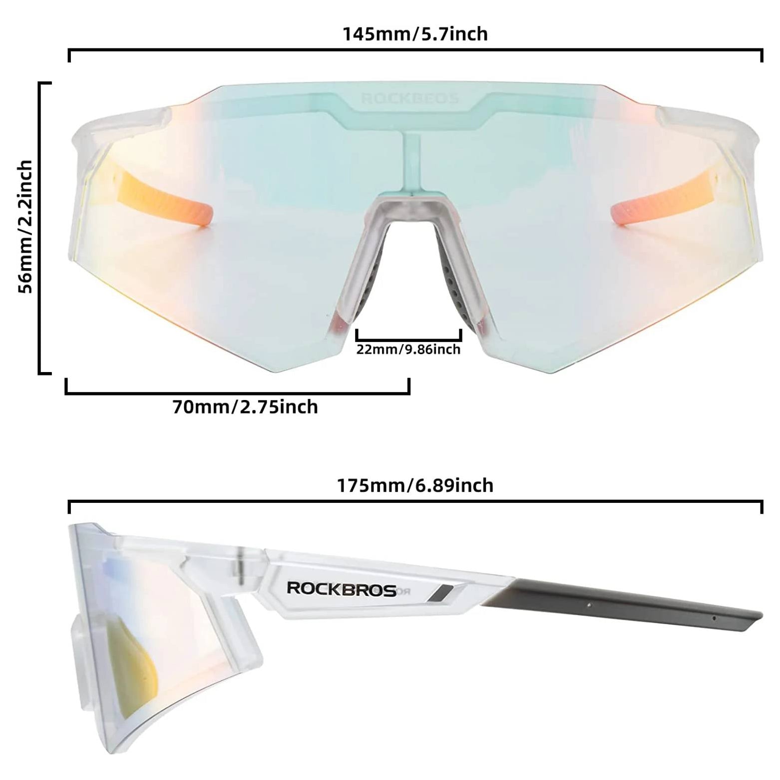 Rockbros SP291 fotochromines UV400 dviračio akiniai - balti -- Cycling Eyewear