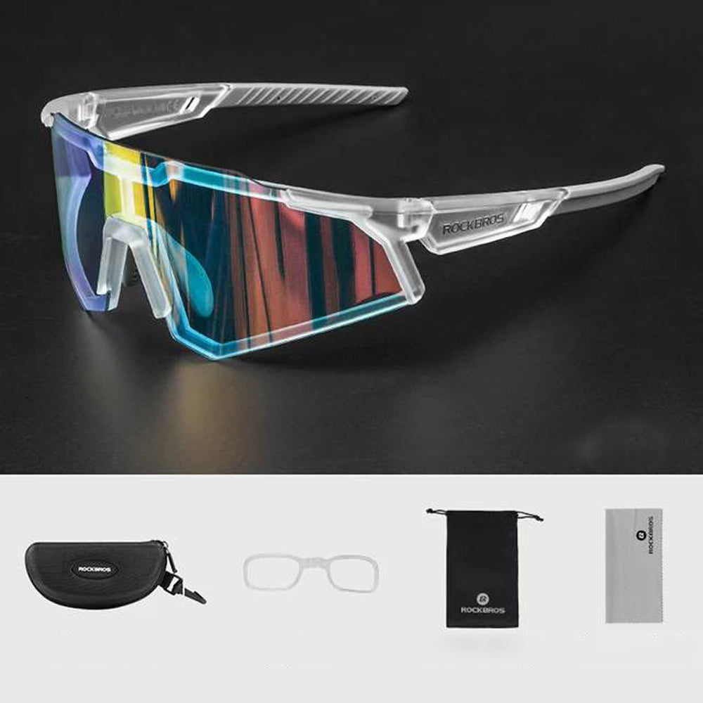 Rockbros SP291 fotochromines UV400 dviračio akiniai - balti -- Cycling Eyewear