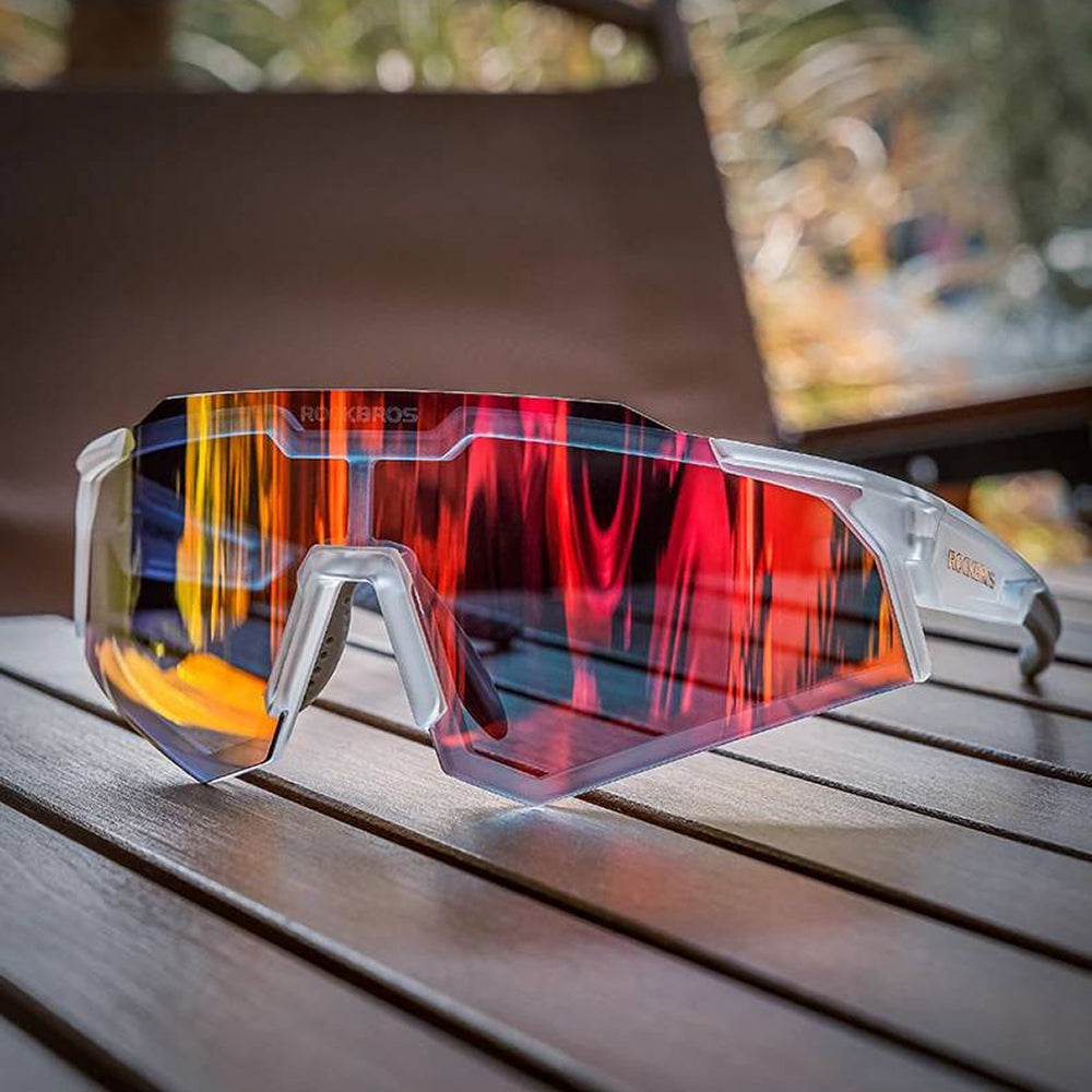 Rockbros SP291 fotochromines UV400 dviračio akiniai - balti -- Cycling Eyewear