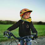 Rockbros TT-32SOYB-M vaikiškas dviračio šalmas su nuimama žandikauliu, dydis M - geltonai oranžinis -- Bicycle Helmets