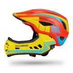 Rockbros TT-32SOYB-S vaikiškas dviračio šalmas su nuimama žandikauliu, dydis S - geltonai oranžinis -- Bicycle Helmets