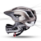 Rockbros TT-32SBTG-M vaikiškas dviračio šalmas su nuimama žandikauliu, dydis M - pilkas -- Bicycle Helmets