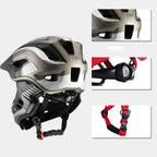 Rockbros TT-32SBTG-M vaikiškas dviračio šalmas su nuimama žandikauliu, dydis M - pilkas -- Bicycle Helmets