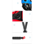 Rockbros TT-32SOBL-M vaikiškasis dviračio šalmas su nuimama bradelio apsauga, dydis M - juoda ir oranžinė -- Bicycle Helmets