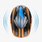 Rockbros TT-32SOBL-M vaikiškasis dviračio šalmas su nuimama bradelio apsauga, dydis M - juoda ir oranžinė -- Bicycle Helmets