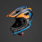 Rockbros TT-32SOBL-S vaikiškasis dviračio šalmas su nuimama bradelio apsauga, dydis S - juoda ir oranžinė -- Bicycle Helmets