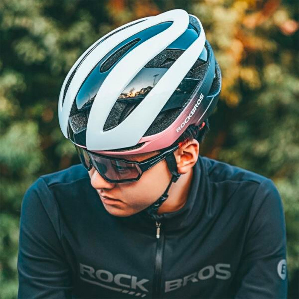 Rockbros dviračio šalmas 10110004007 dydis L - mėlyna ir rožinė -- Bicycle Helmets