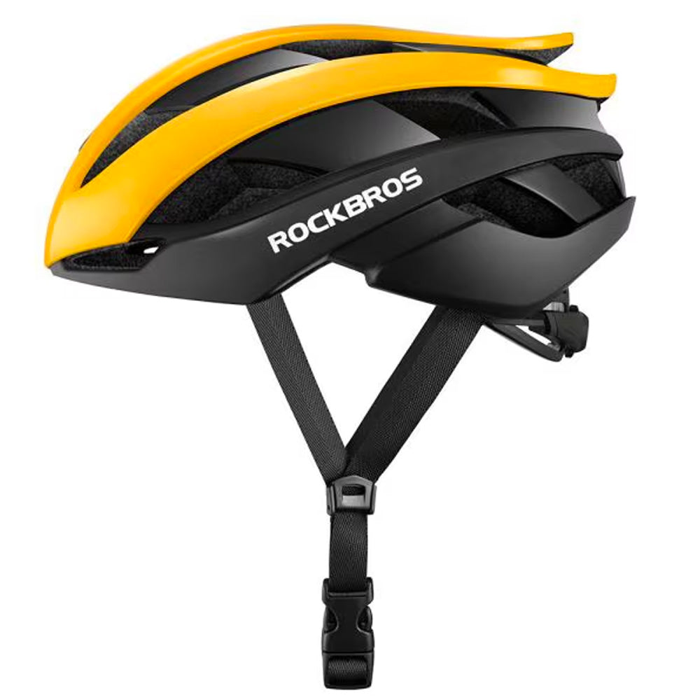 Rockbros 10110004005 dviračio šalmas, dydis L – geltona ir juoda -- Bicycle Helmets