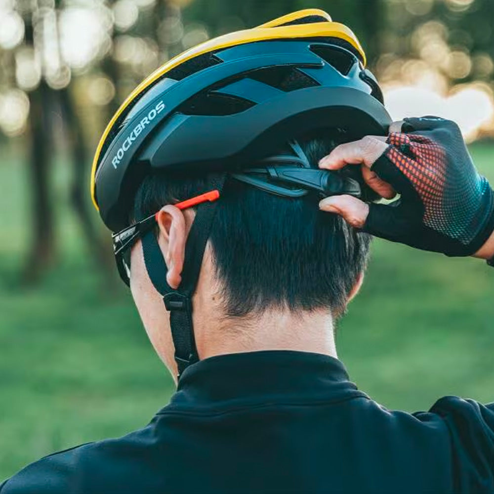 Rockbros 10110004006 dviračio šalmas, dydis M – geltona ir juoda -- Bicycle Helmets