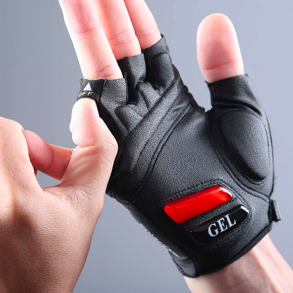 Rockbros S143-BK M dviračio pirštinės su gelio įdėklais - juodos -- Bicycle Gloves