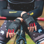 Rockbros S169BR L dviratinės pirštinės su žele įdėjimais - juodos ir raudonos -- Bicycle Gloves