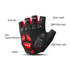 Rockbros S169BR L dviratinės pirštinės su žele įdėjimais - juodos ir raudonos -- Bicycle Gloves