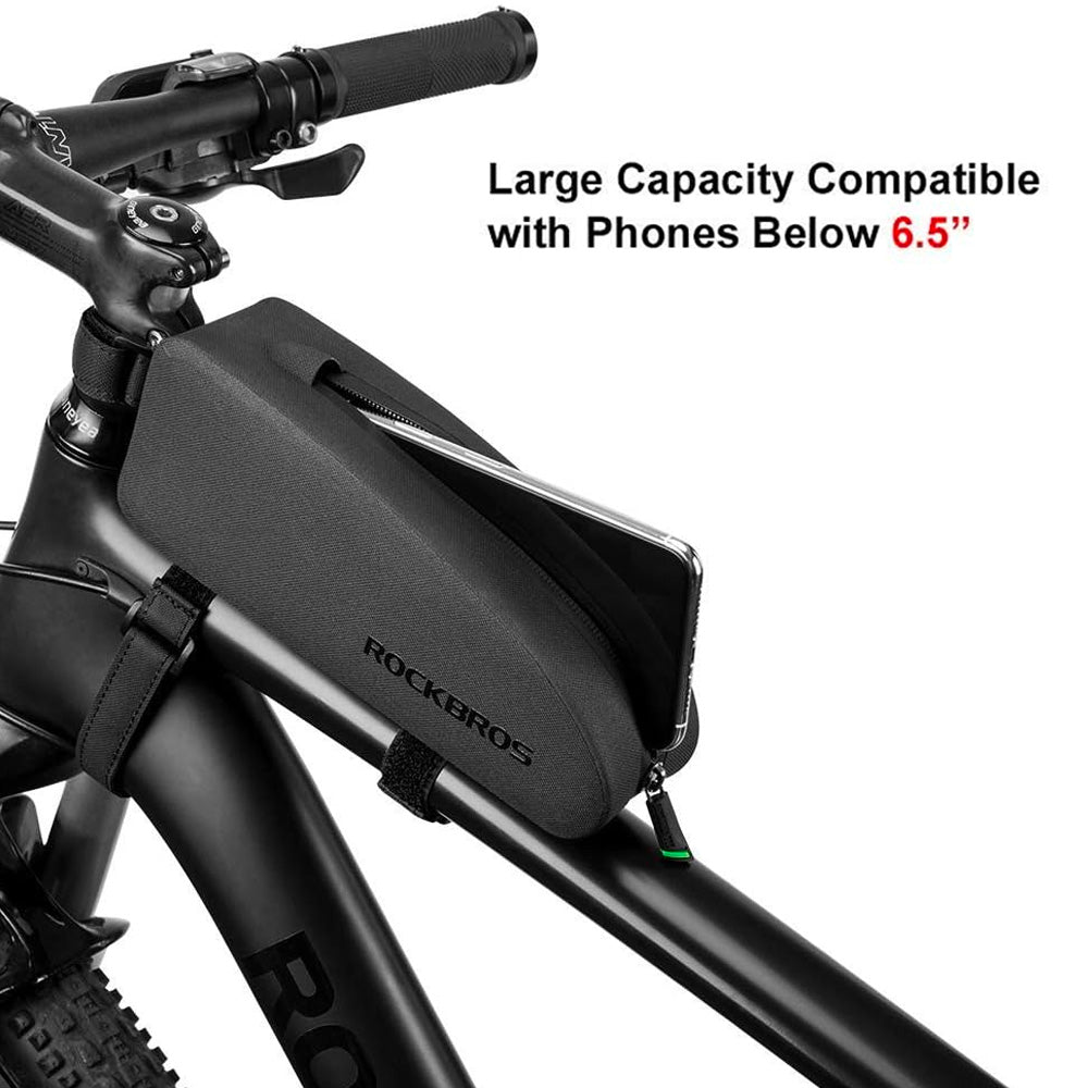 Rockbros AS-019-1 dviračio krepšys rėmui, vandeniui nepralaidus, talpa 1,6 l - juodas -- Bicycle Bags