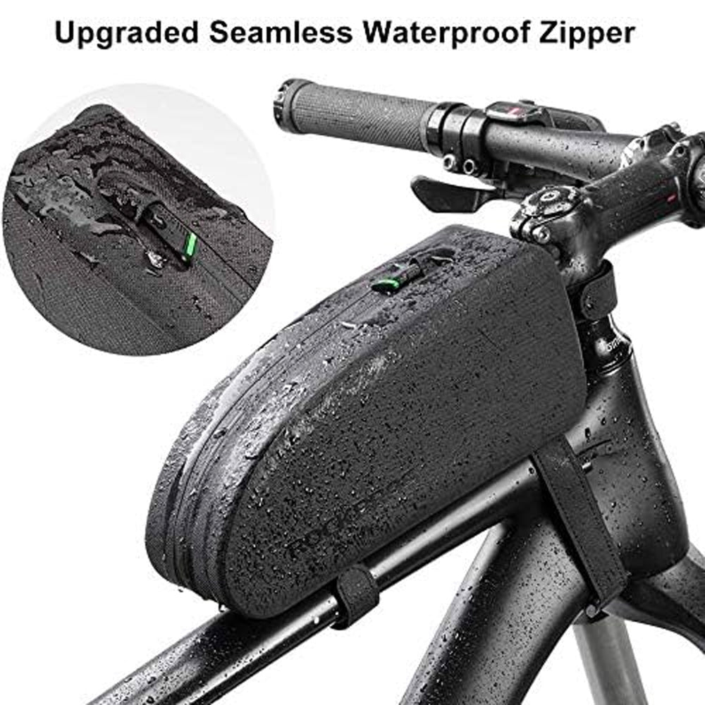 Rockbros AS-019-1 dviračio krepšys rėmui, vandeniui nepralaidus, talpa 1,6 l - juodas -- Bicycle Bags
